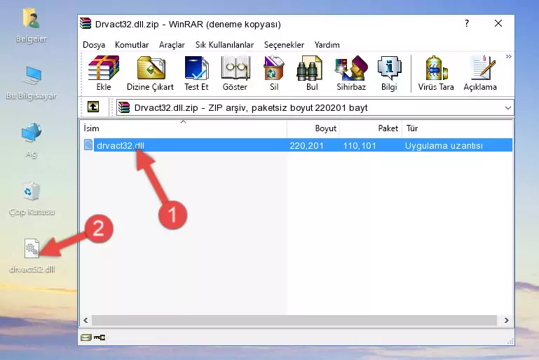 Program kurulum dizinine Drvact32.dll dosyasını kopyalama.