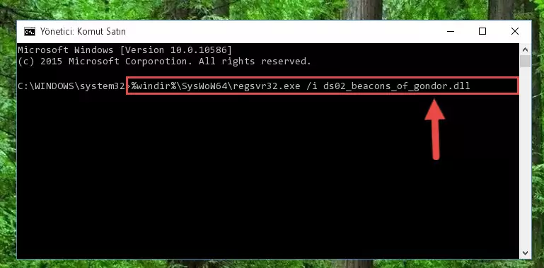 Ds02_beacons_of_gondor.dll kütüphanesinin bozuk kaydını Windows Kayıt Defterinden kaldırma (64 Bit için)