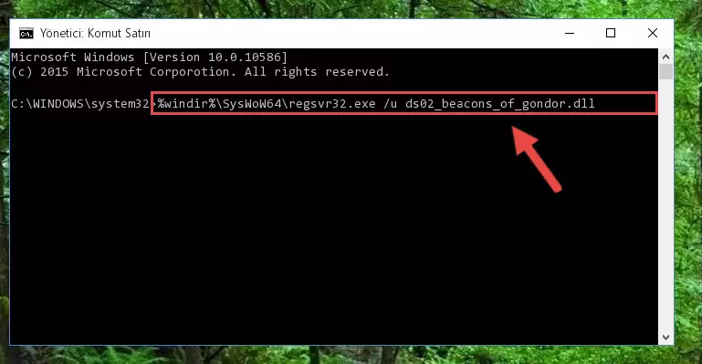Ds02_beacons_of_gondor.dll kütüphanesini sisteme tekrar kaydetme (64 Bit için)