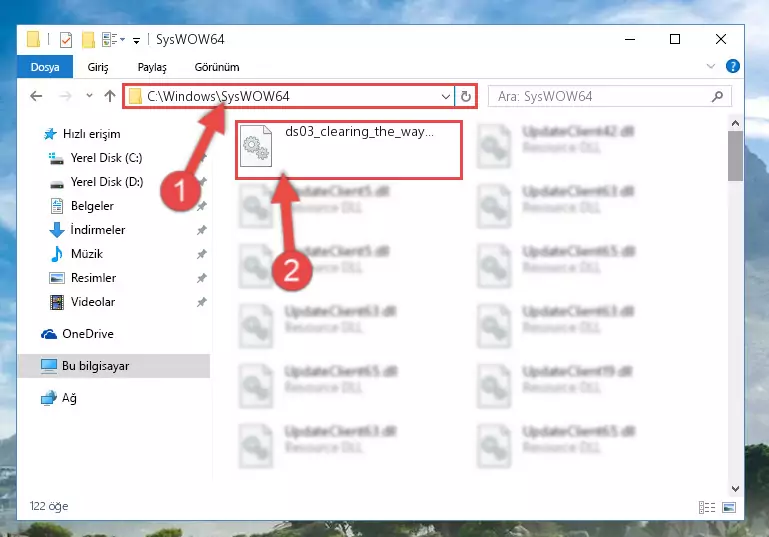 Ds03_clearing_the_way.dll kütüphanesini Windows/sysWOW64 klasörüne yapıştırma