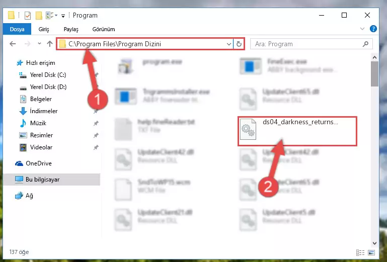Ds04_darkness_returns.dll kütüphanesinin bozuk kaydını Kayıt Defterinden kaldırma (64 Bit için)