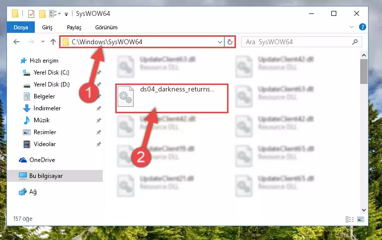 Ds04_darkness_returns.dll kütüphanesini Windows/sysWOW64 klasörüne yapıştırma