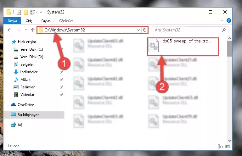 Ds05_sweep_of_the_trollshaws.dll dosyasını Windows/System32 dizinine kopyalama