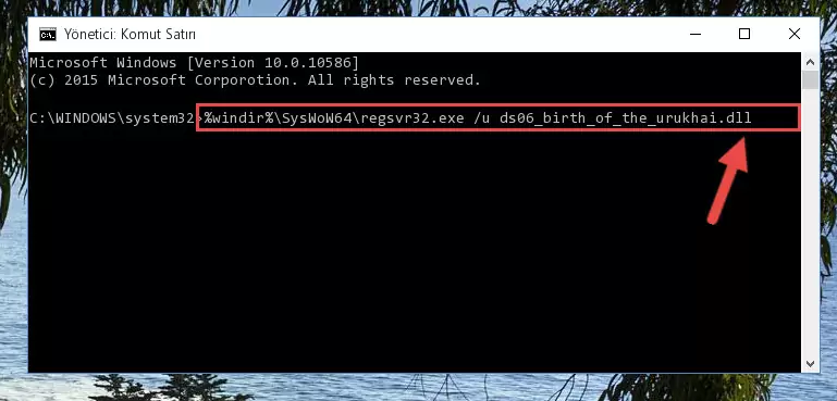 Ds06_birth_of_the_urukhai.dll dosyasını sisteme tekrar kaydetme (64 Bit için)