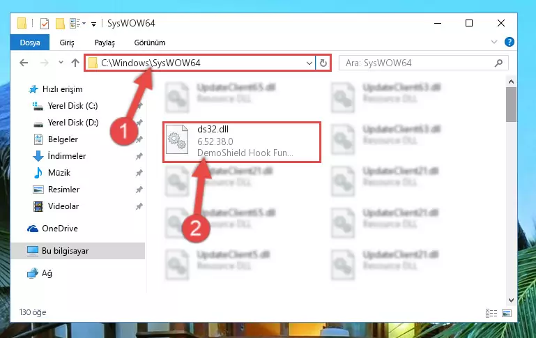Ds32.dll dosyasını Windows/sysWOW64 dizinine kopyalama
