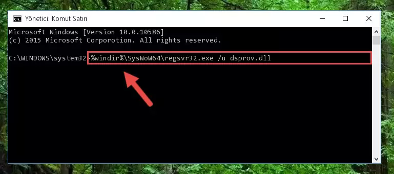 Dsprov.dll kütüphanesini sisteme tekrar kaydetme (64 Bit için)