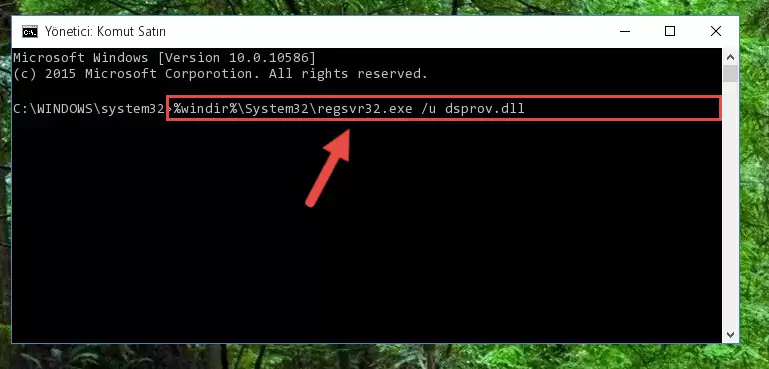 Dsprov.dll kütüphanesi için Windows Kayıt Defterinde yeni kayıt oluşturma