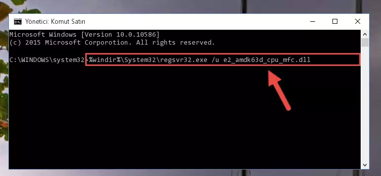 E2_amdk63d_cpu_mfc.dll dosyası için yeni kayıt oluşturma