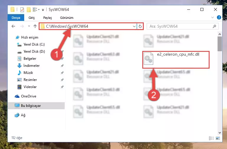 E2_celeron_cpu_mfc.dll kütüphanesini masaüstüne çıkarma