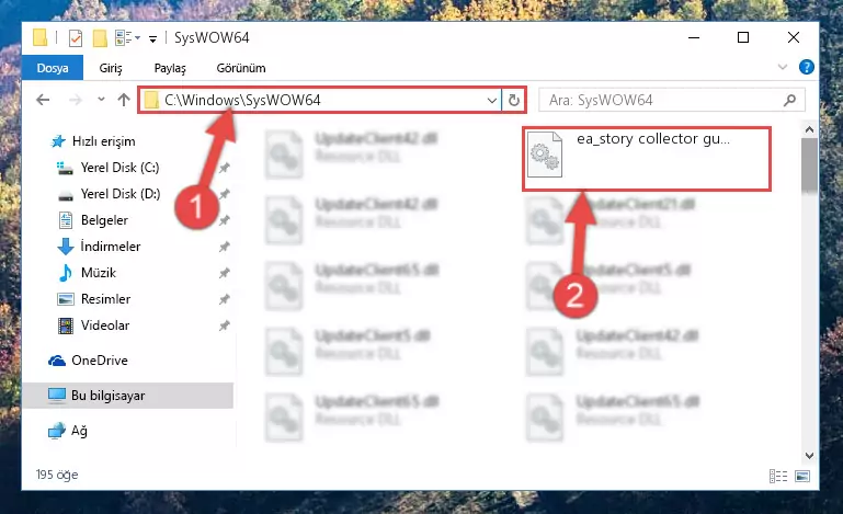 Ea_story collector gui.dll kütüphanesini Windows/sysWOW64 klasörüne yapıştırma
