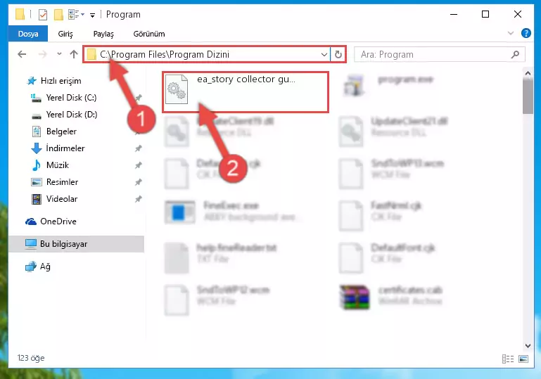 Ea_story collector gui.dll kütüphanesinin bozuk kaydını Kayıt Defterinden kaldırma (64 Bit için)