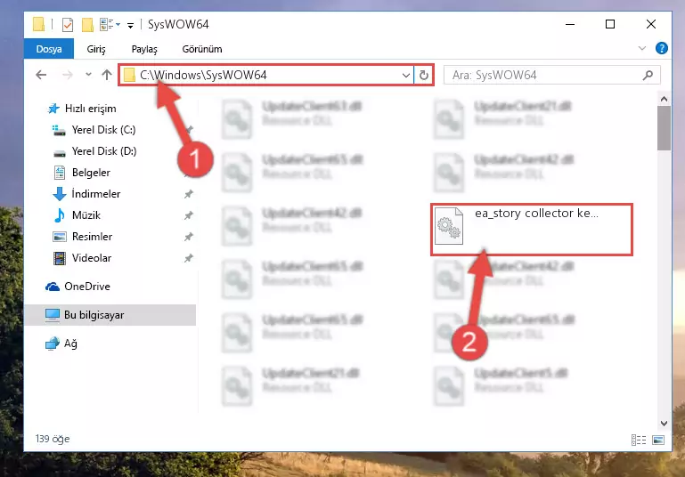 Ea_story collector kernel.dll kütüphanesini masaüstüne çıkarma