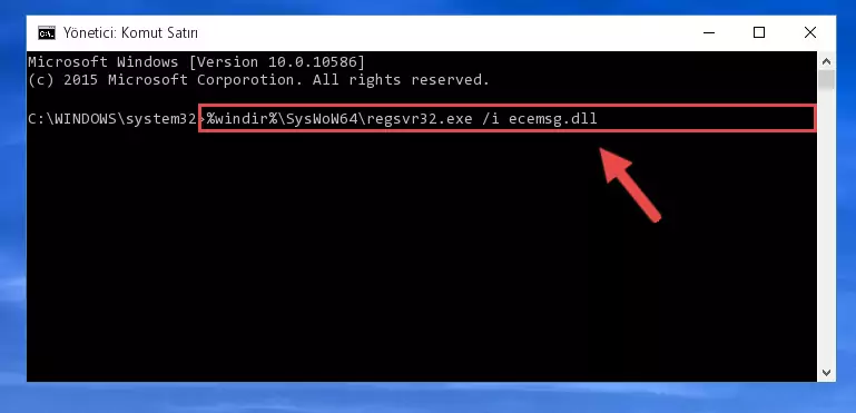 Ecemsg.dll kütüphanesinin Windows Kayıt Defterindeki sorunlu kaydını silme