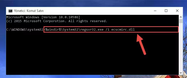 Ecscmirc.dll kütüphanesini sisteme tekrar kaydetme (64 Bit için)