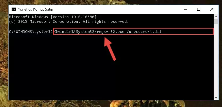 Ecscmskt.dll kütüphanesi için Regedit (Windows Kayıt Defteri) üzerinde temiz kayıt oluşturma