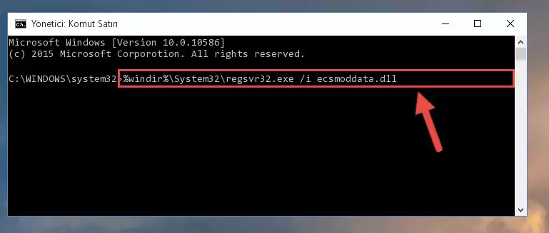 Ecsmoddata.dll dosyasının Windows Kayıt Defteri üzerindeki sorunlu kaydını temizleme