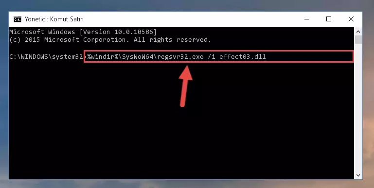 Effect03.dll kütüphanesinin Windows Kayıt Defterindeki sorunlu kaydını silme