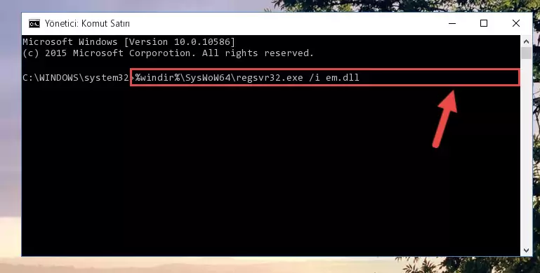 Em.dll kütüphanesinin Windows Kayıt Defterindeki sorunlu kaydını silme