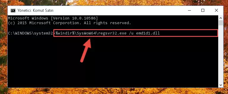 Emd1d1.dll dosyası için Regedit (Windows Kayıt Defteri) üzerinde temiz kayıt oluşturma