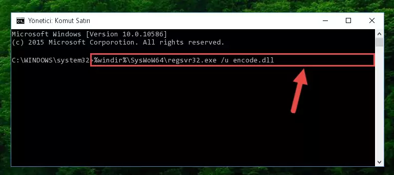 Encode.dll kütüphanesi için Windows Kayıt Defterinde yeni kayıt oluşturma