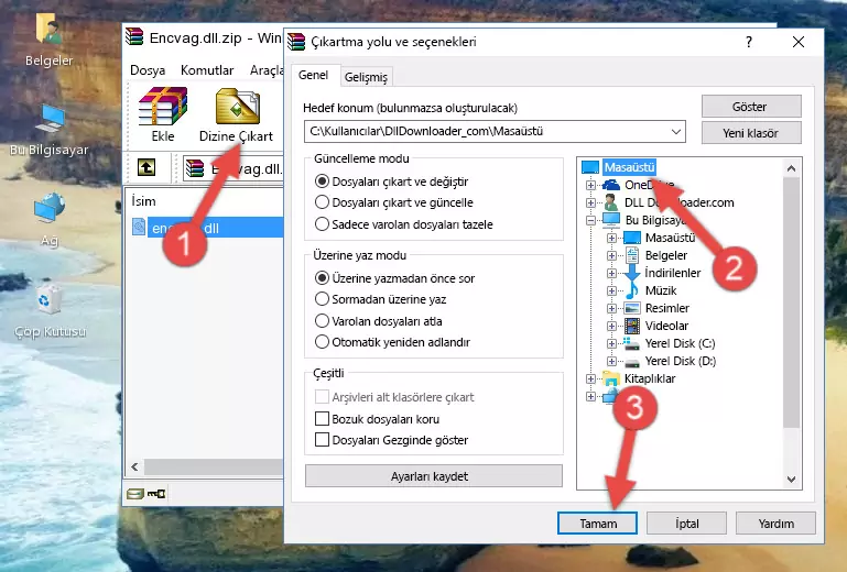 Encvag.dll dosyasını Windows/System32 dizinine kopyalama