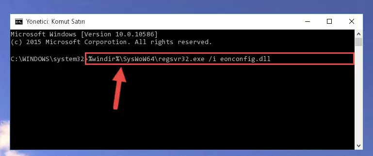 Eonconfig.dll dosyasının bozuk kaydını Kayıt Defterinden kaldırma (64 Bit için)
