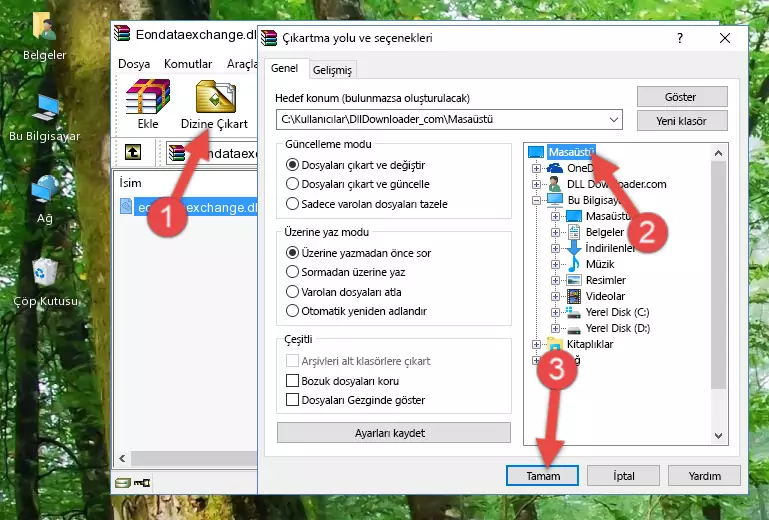 Eondataexchange.dll kütüphanesini Windows/System32 klasörüne yapıştırma