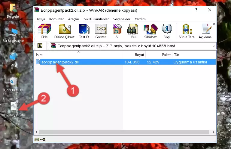 Program kurulum dizinine Eonppagentpack2.dll dosyasını kopyalama.
