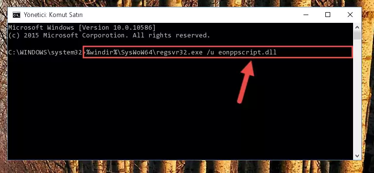 Eonppscript.dll dosyasını sisteme tekrar kaydetme (64 Bit için)