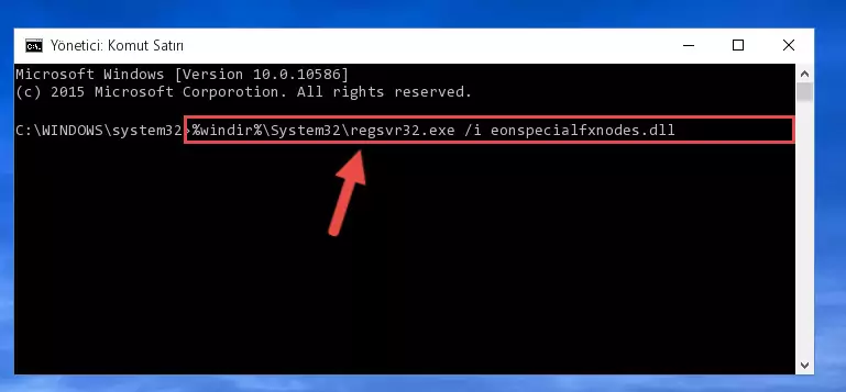 Eonspecialfxnodes.dll kütüphanesinin Windows Kayıt Defterindeki sorunlu kaydını silme