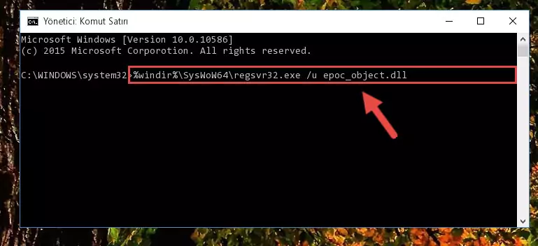 Epoc_object.dll dosyasını sisteme tekrar kaydetme (64 Bit için)