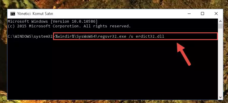Erdict32.dll kütüphanesi için Windows Kayıt Defterinde yeni kayıt oluşturma
