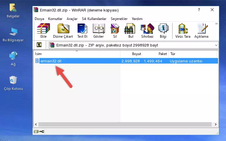 Program kurulum dizinine Ermain32.dll dosyasını kopyalama.