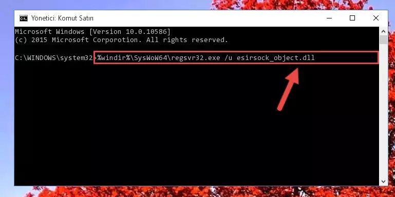 Esirsock_object.dll dosyası için Windows Kayıt Defterinde yeni kayıt oluşturma
