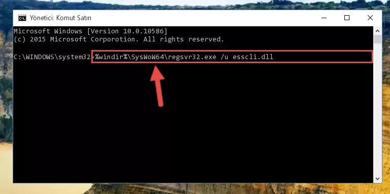Esscli.dll dosyası için Windows Kayıt Defterinde yeni kayıt oluşturma