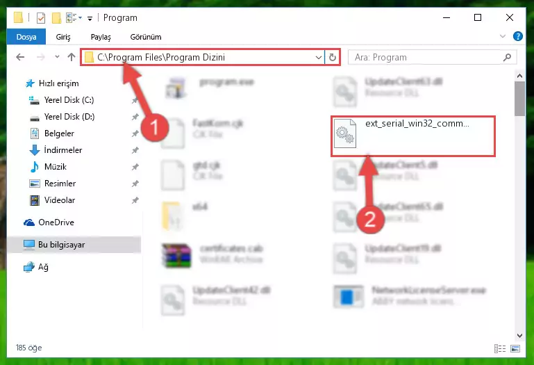 Ext_serial_win32_comm.dll kütüphanesinin hasarlı kaydını sistemden kaldırma (64 Bit için)