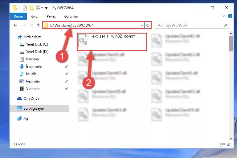 Ext_serial_win32_comm.dll kütüphanesini Windows/sysWOW64 klasörüne yapıştırma