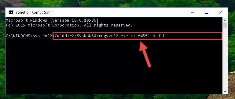 F45f1_p.dll kütüphanesinin bozuk kaydını Windows Kayıt Defterinden kaldırma (64 Bit için)