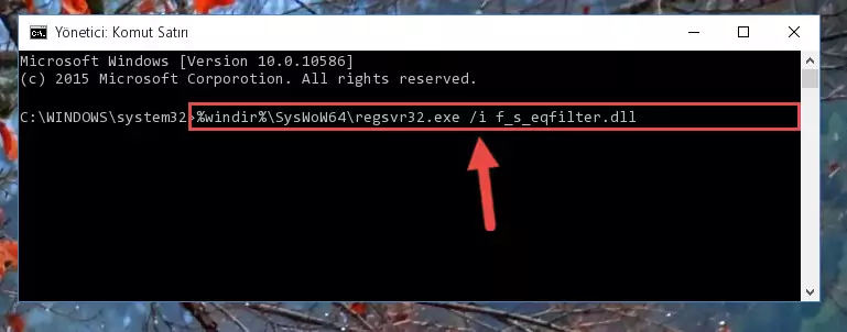 F_s_eqfilter.dll kütüphanesinin hasarlı kaydını sistemden kaldırma (64 Bit için)