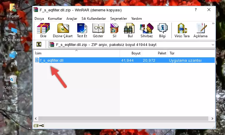 Uygulama ana klasörüne F_s_eqfilter.dll kütüphanesini kopyalama.