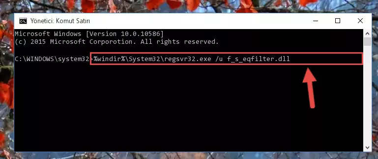 F_s_eqfilter.dll kütüphanesi için Windows Kayıt Defterinde yeni kayıt oluşturma