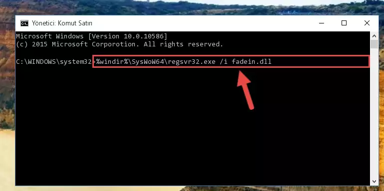 Fadein.dll kütüphanesinin hasarlı kaydını sistemden kaldırma (64 Bit için)