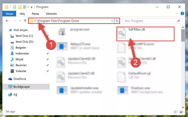 Fidf1filter.dll dosyasının sorunlu kaydını Regedit'den kaldırma (64 Bit için)