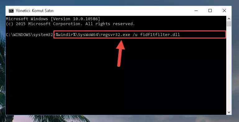 Fidf1tfilter.dll dosyası için yeni kayıt oluşturma