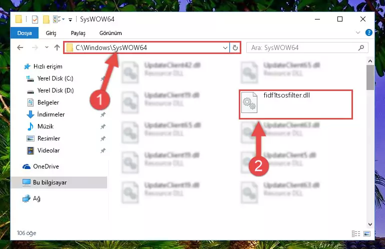 Fidf1tsosfilter.dll kütüphanesini masaüstüne çıkarma