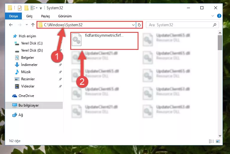 Fidfantisymmetricfirfilter.dll kütüphanesini Windows/System32 klasörüne kopyalama