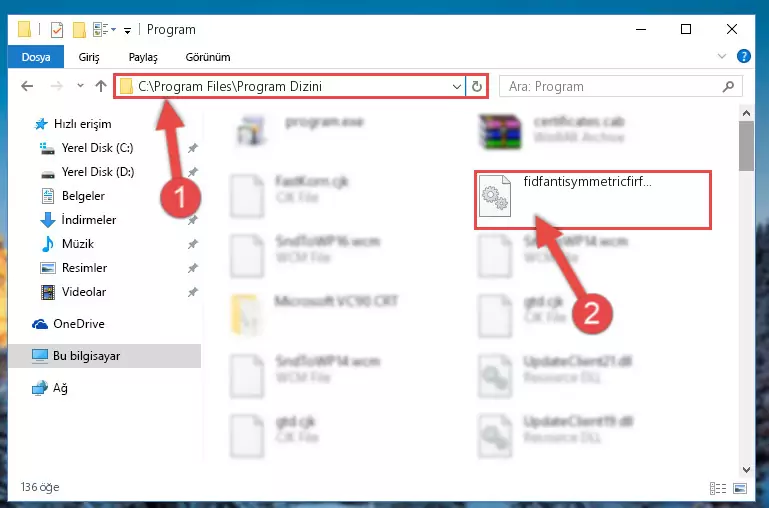 Fidfantisymmetricfirfilter.dll kütüphanesinin hasarlı kaydını sistemden kaldırma (64 Bit için)