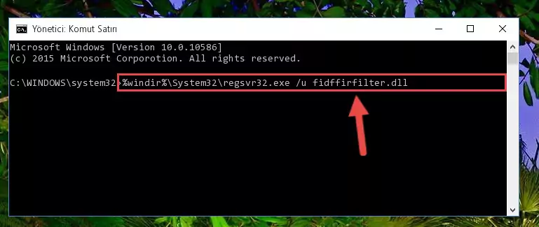 Fidffirfilter.dll kütüphanesini dışarı çıkarma