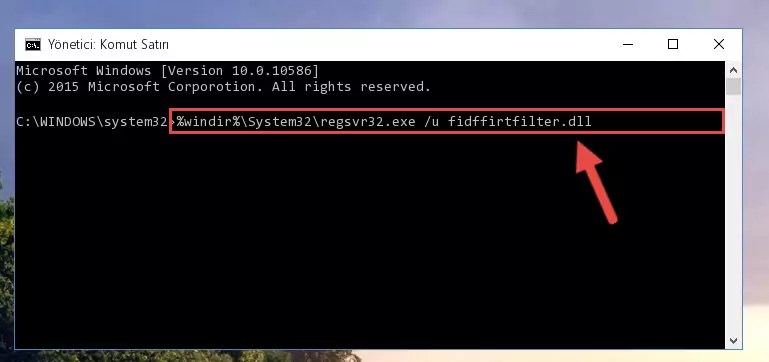 Fidffirtfilter.dll dosyasını dışarı çıkarma