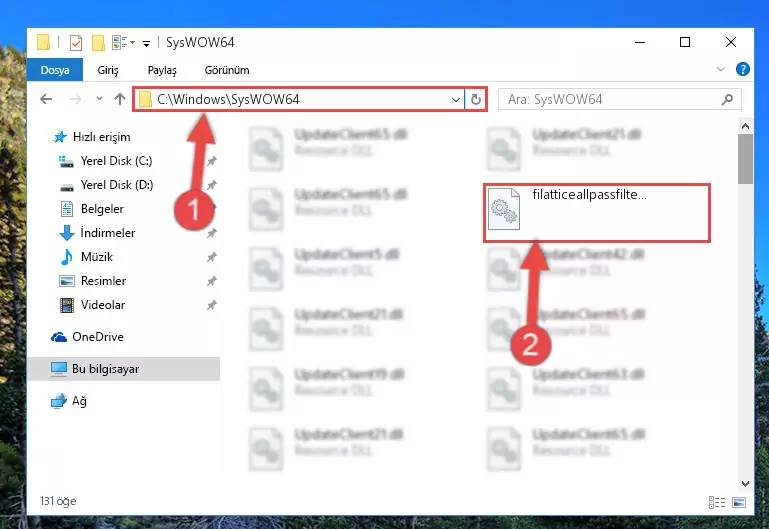 Filatticeallpassfilter.dll kütüphanesini masaüstüne çıkarma